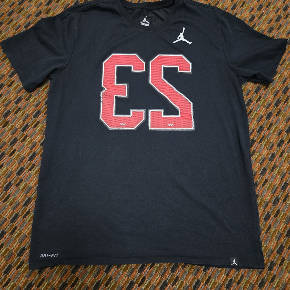 Nike Air Jordan 23 T Shirt Mens Large Black Dri Fit Athletic Basketball Tee